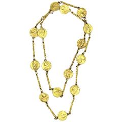 1970s Hammerman Brothers Yellow Gold Coin Necklace