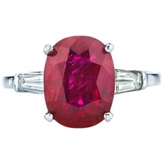 4.31 Carat GIA Certified Ruby Diamond Platinum Ring