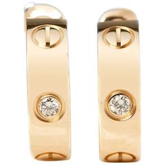 Cartier Diamond Yellow Gold Love Earrings