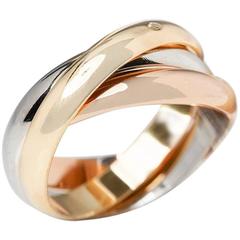 Cartier Yellow White Rose Gold Trinity Ring