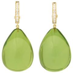 Bold Green Amber Drop Earrings 8