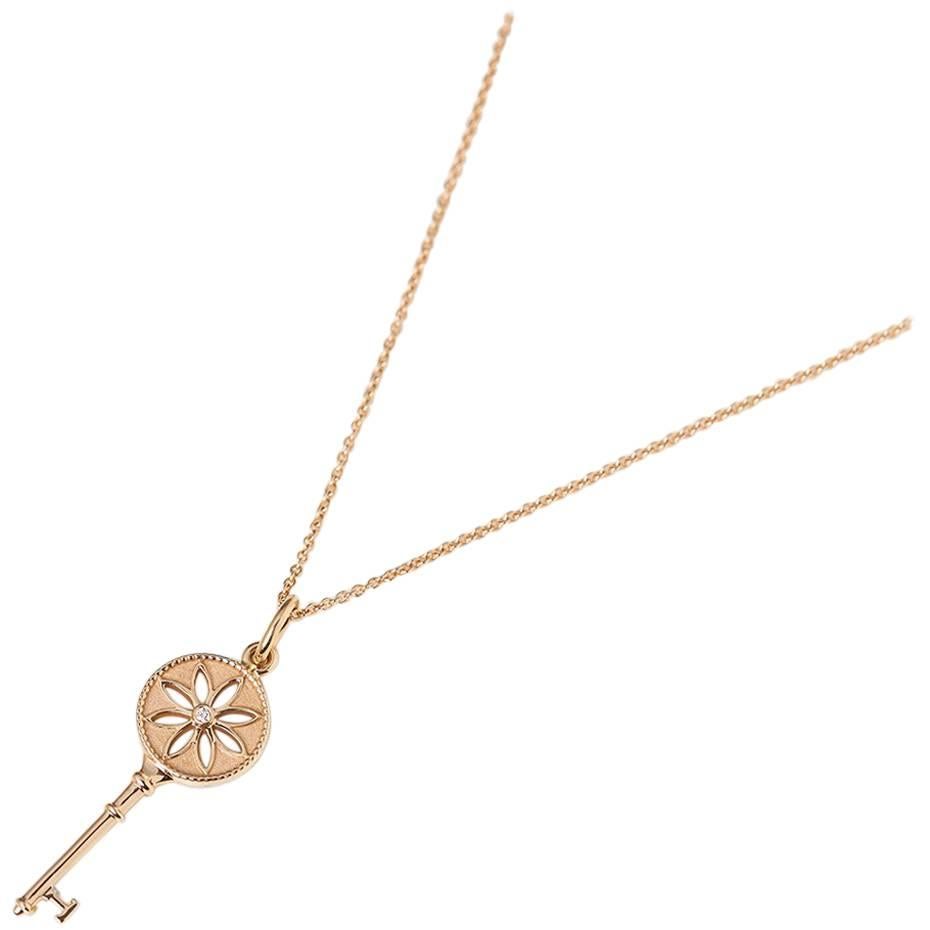 Tiffany & Co. Rose Gold Key Pendant Necklace