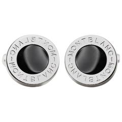 Montblanc Black Onyx Stainless Steel Iconic Cufflinks