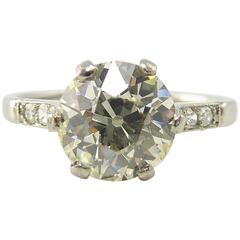 Vintage Engagement Ring, Old European Cut Diamond, 1.86 Carat