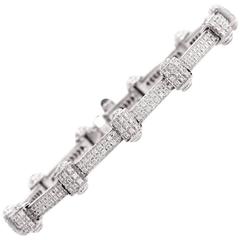 21st Century Charriol 1.40 Carat Diamond White Gold Link Bracelet 6