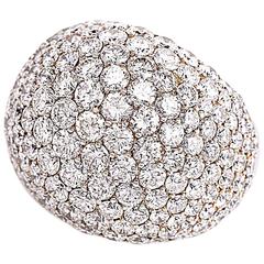 8.34 Carat Pave Diamond Platinum Bombé Dome Cocktail Ring