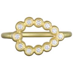Faye Kim Diamond Gold Tear Drop Ring 11