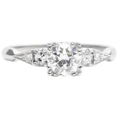 Art Deco 0.80 Carat Diamond Platinum Engagement Ring