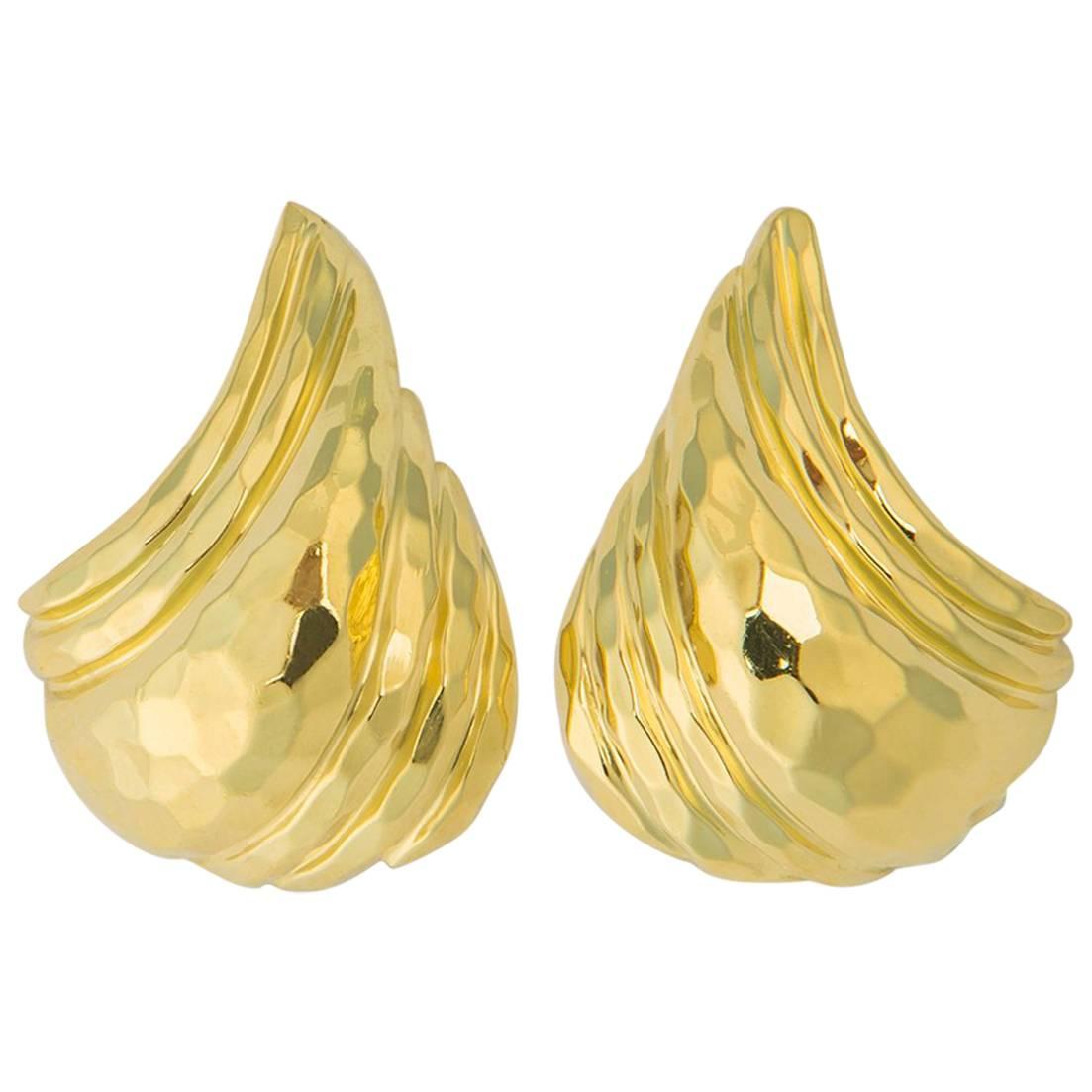 Henry Dunay Faceted Gold Earrings