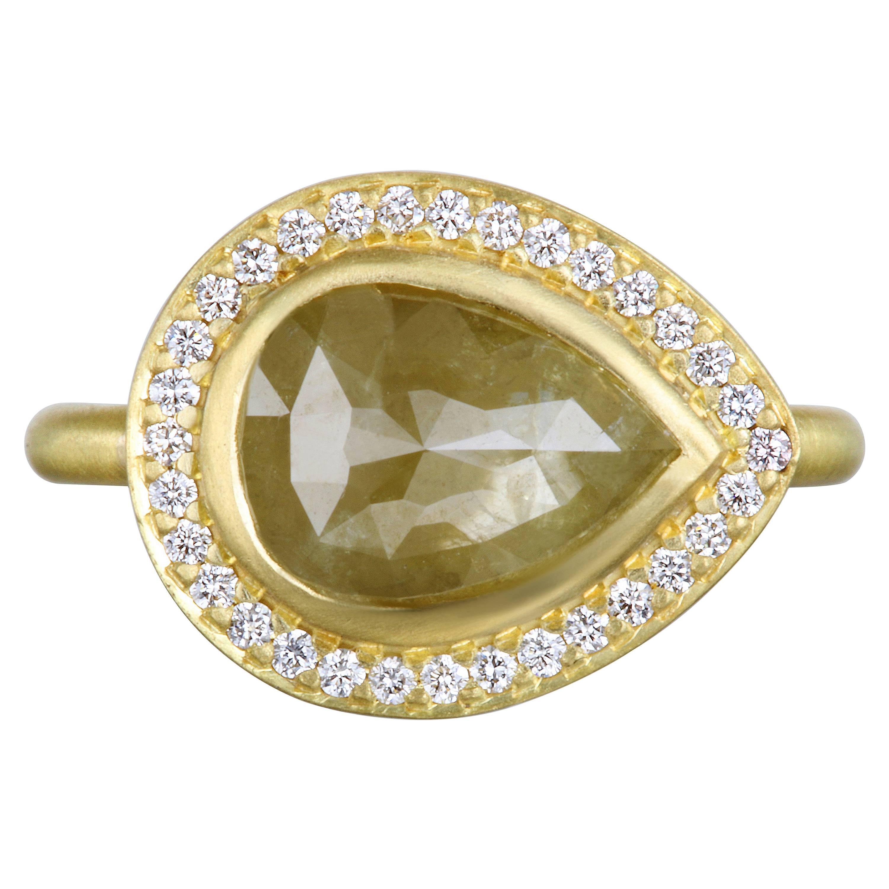 Faye Kim Raw Diamond Gold Ring