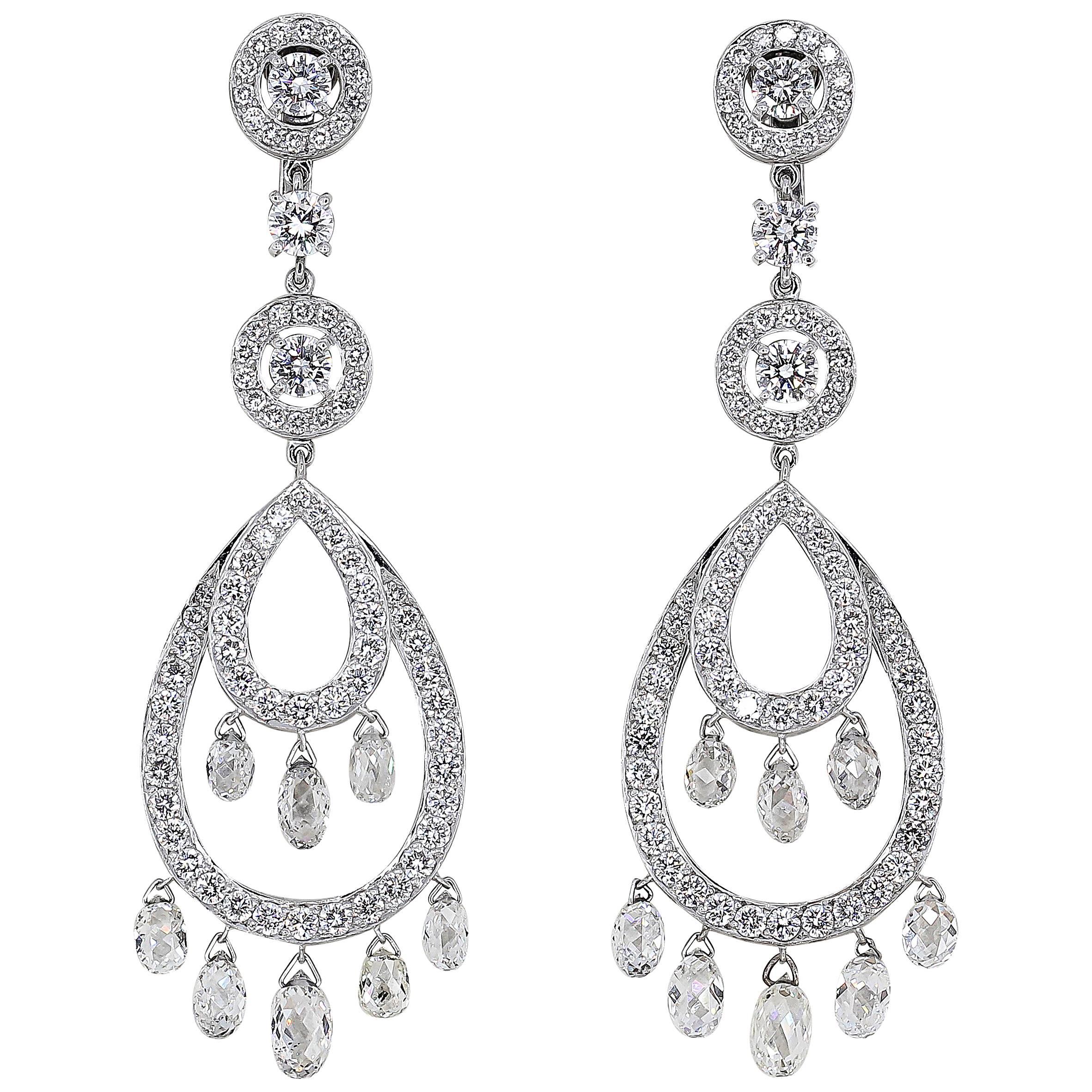 Boucheron Cinna Pampilles Diamond and White Gold Pendant Earrings