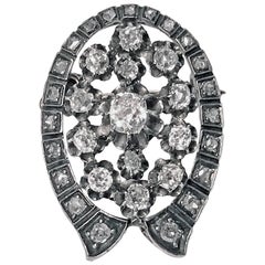 French 19th Century Diamond  Brooch Pendant, circa 1870