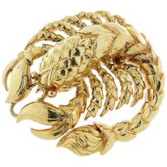 Vintage David Webb Yellow Gold Scorpio Brooch