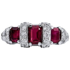 2.32 Carat Ruby Diamond Platinum Ring