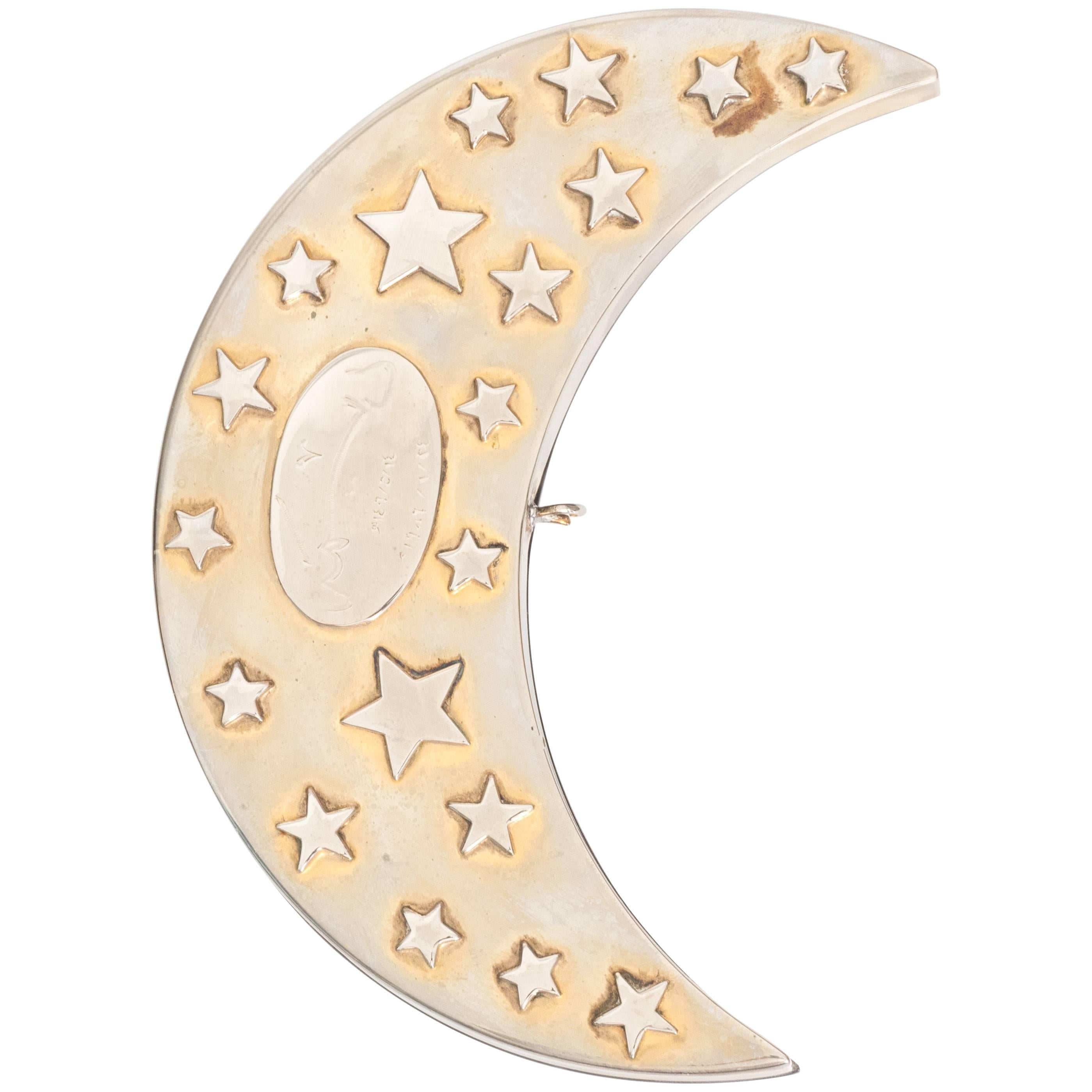 1970er Saudi-Arabien Royal Crescent Moon Schmuckkästchen, .900 Sterlingsilber