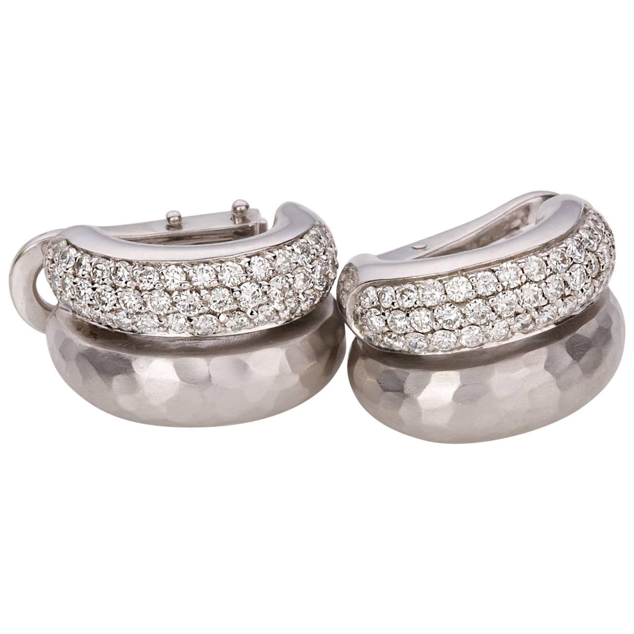 H.Stern Diamond White Gold Hoop Earrings