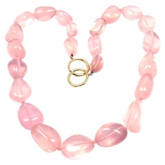 Tiffany & Co. Collier Paloma Picasso en or jaune à grosses perles de quartz rose