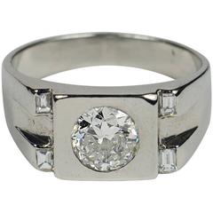 French Art Deco Modernist Diamond Platinum Ring 11