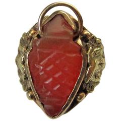 Arts and Crafts Carnelian Gold Ring 9