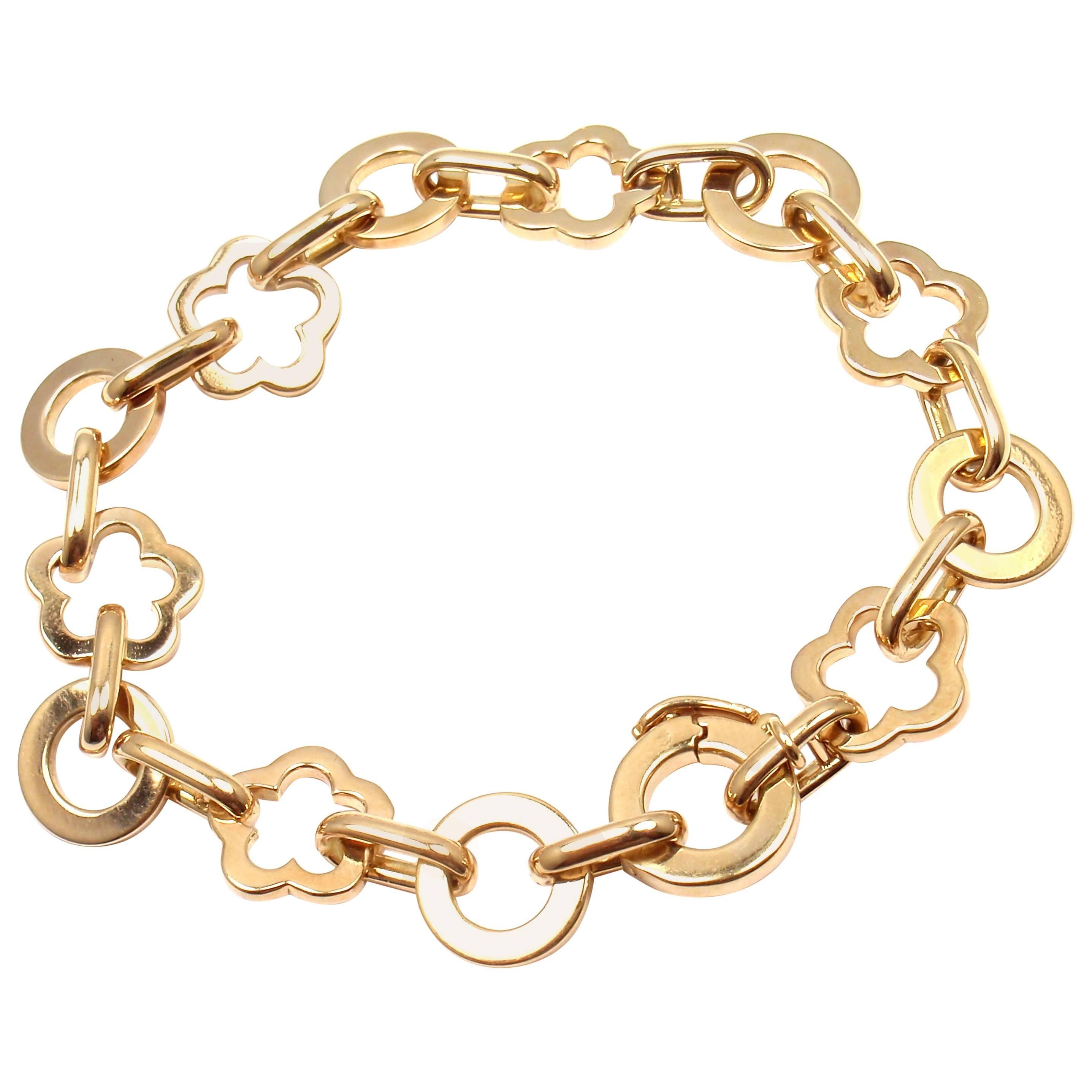 Chanel Camelia Yellow Gold Link Bracelet