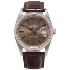 Retro Rolex Stainless Steel Oyster Perpetual Datejust Wristwatch Ref 16030