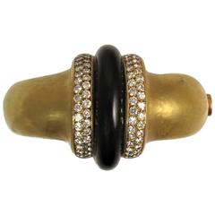 Vendorafa Diamond Yellow Gold Bangle Bracelet 5