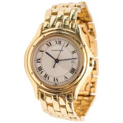 Vintage Cartier Cougar 18 Karat Yellow Gold Wrist Watch