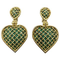 Boucheron Malachite Gold Heart Shaped Earrings 6