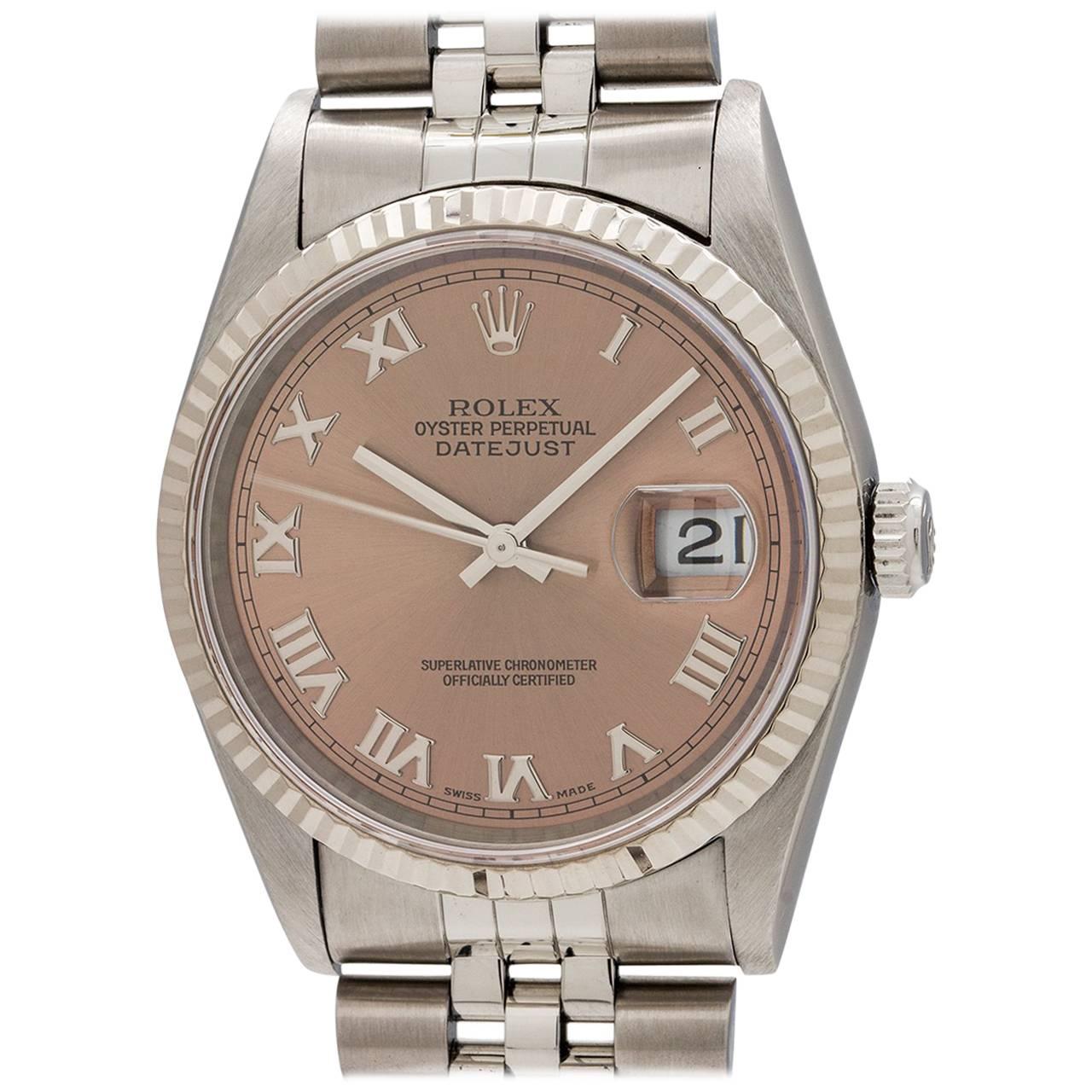 Rolex Yellow Gold Stainless Steel Datejust Wristwatch Ref 16234, circa 1997