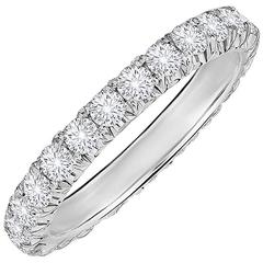 Marisa Perry Four Point Micro Pave Diamond Platinum Eternity Band Ring 6