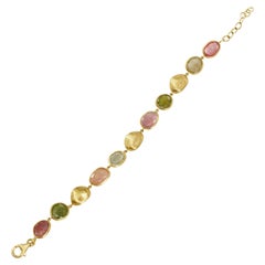 Yvel Multicolored Sapphire Bracelet 18 Karat Yellow Gold 