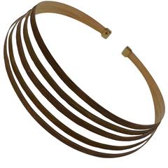 Roberto Coin Yellow and Rose Gold Bark Finish Choker Necklace 11