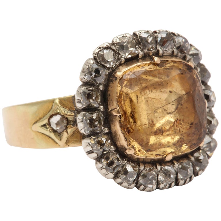 Antique Georgian Hallmarked 1816 Year Yellow Topaz Diamond Ring at 1stDibs  | antique yellow topaz ring, vintage yellow topaz ring, yellow topaz and  diamond ring