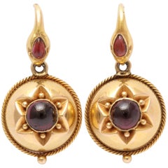 Antique Victorian Garnet Snake's Head Earrings