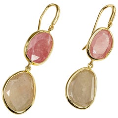 Yvel Fancy Sapphire Earrings 18 Karat Yellow Gold 29.00 Carats E-2-SA-MIX-Y