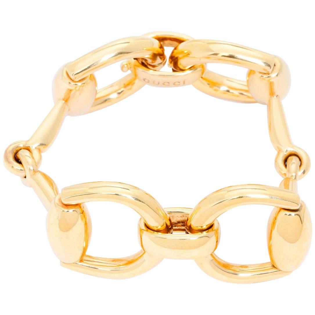 Gucci Yellow Gold Horse Bit Bracelet