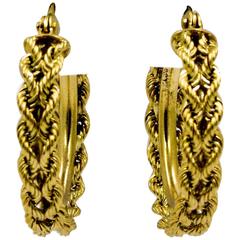 Double Gold Rope Hoop Earrings 10