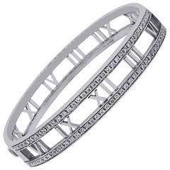 Tiffany & Co. 0.91 Carat Diamond White Gold Atlas Bangle Bracelet