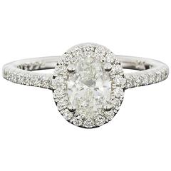 Martin Flyer Oval Diamond GIA Certified Halo White Gold Engagement Ring