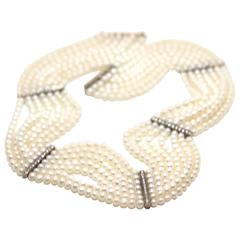 Seven Strand Pearl and Diamond Choker 4