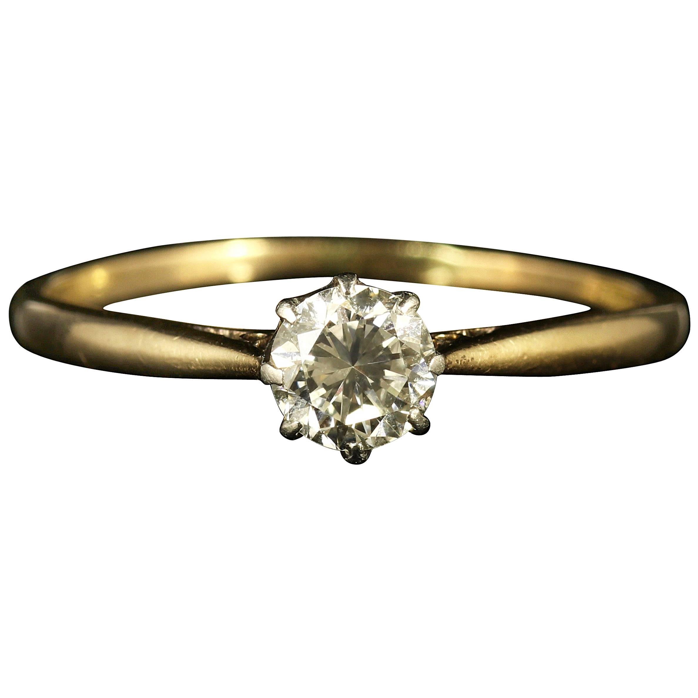 Antique Edwardian Diamond Solitaire Ring, circa 1901