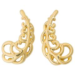 Tiffany & Co. Paloma Picasso Gold Plume Earrings 4