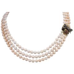 Luise Coral Amethyst Diamond Silver Gold Multi-Strand Necklace 4