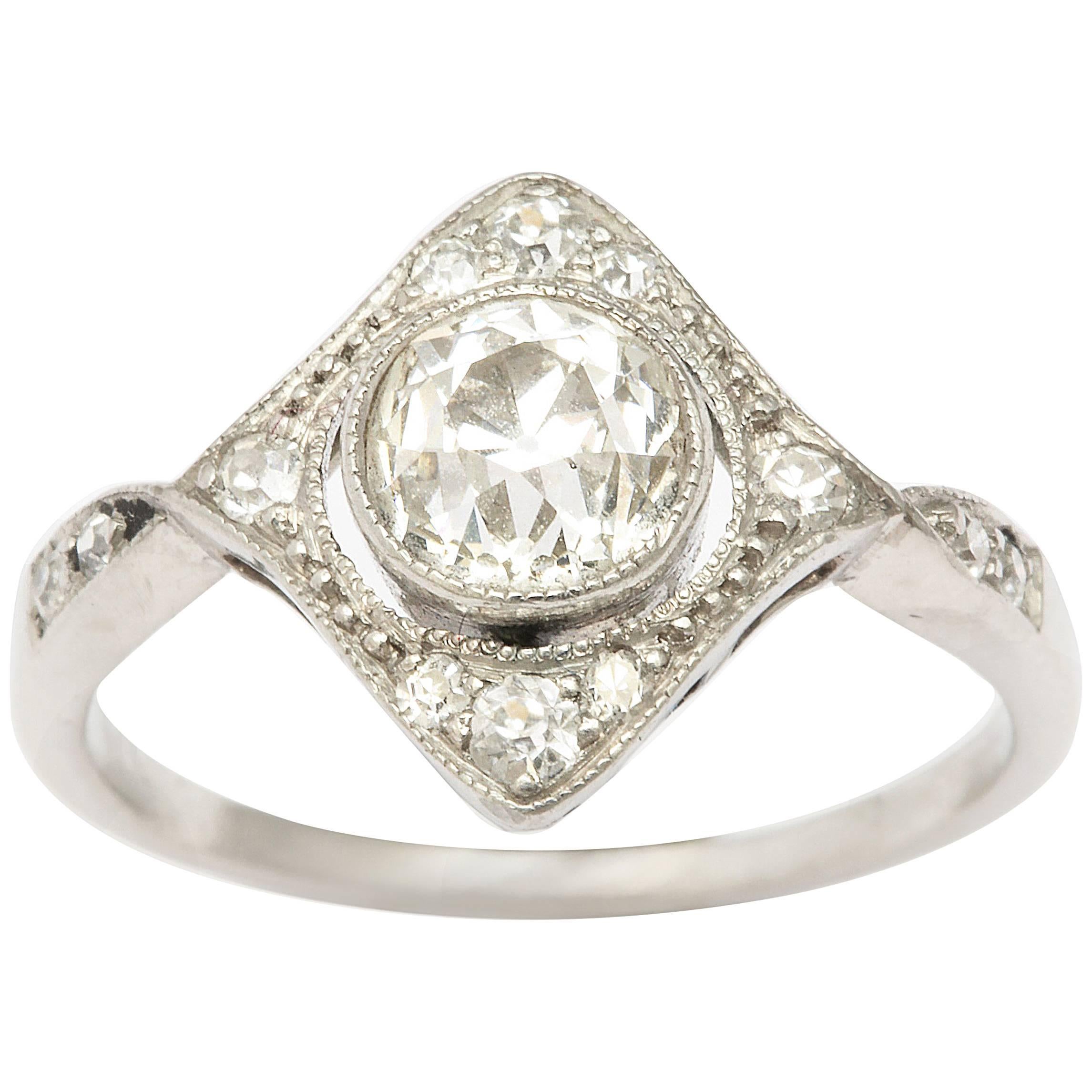 Antique Edwardian Diamond Platinum Ring