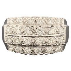 Neo-Vintage Diamond Cluster Ring in 14k White Gold – 1.34ctw