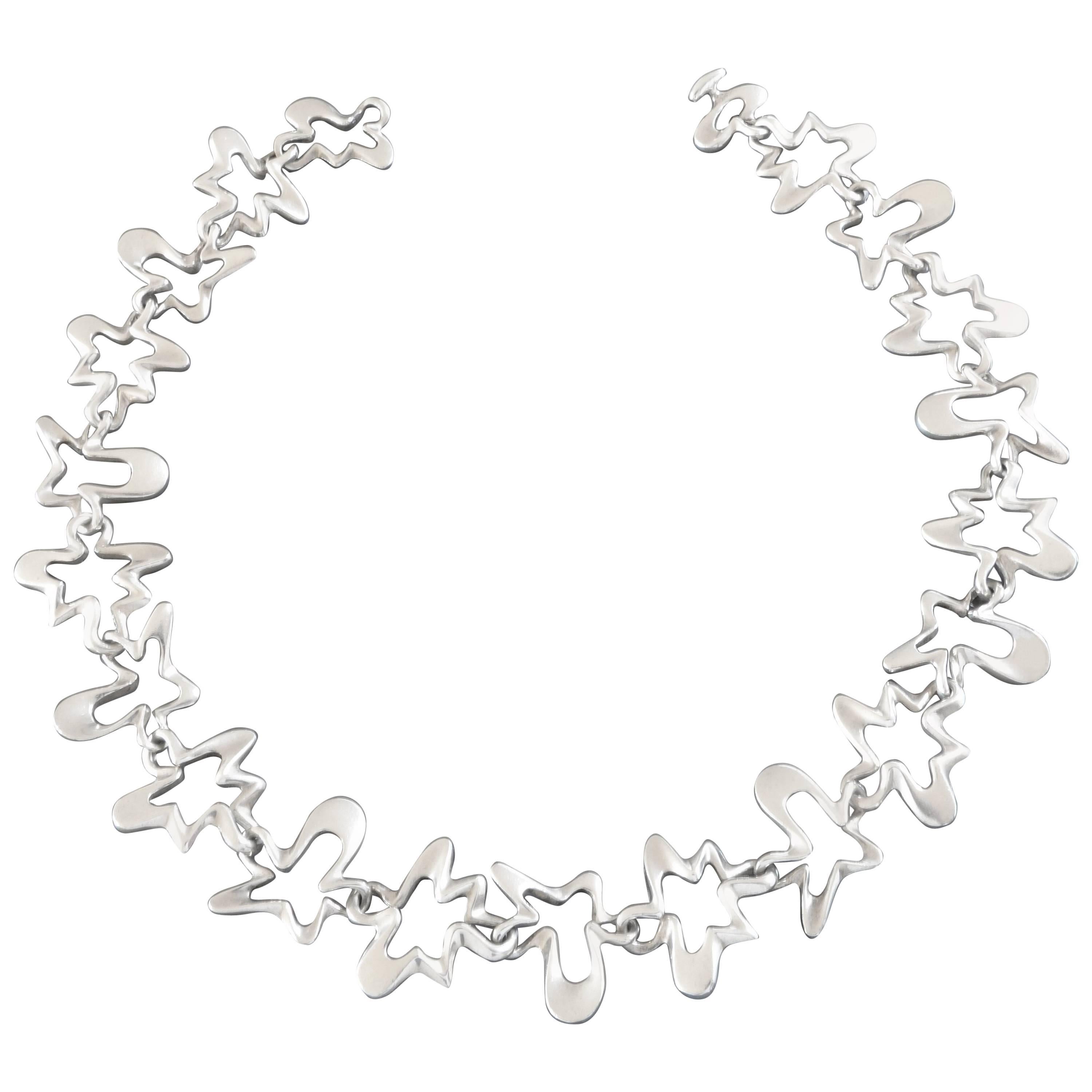 Georg Jensen Henning Koppel Iconic Scandinavian Modernist Silver Necklace #88 B For Sale