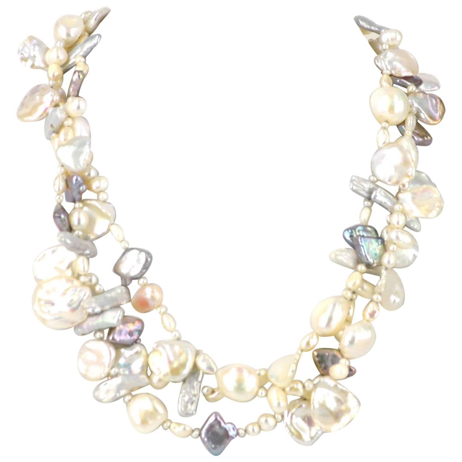 Fresh Water Pearl Three Strand Necklace