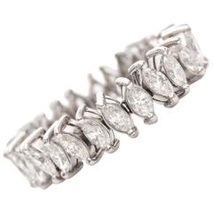 1950s 3 Carat Marquise Diamond Platinum Eternity Band Ring 9