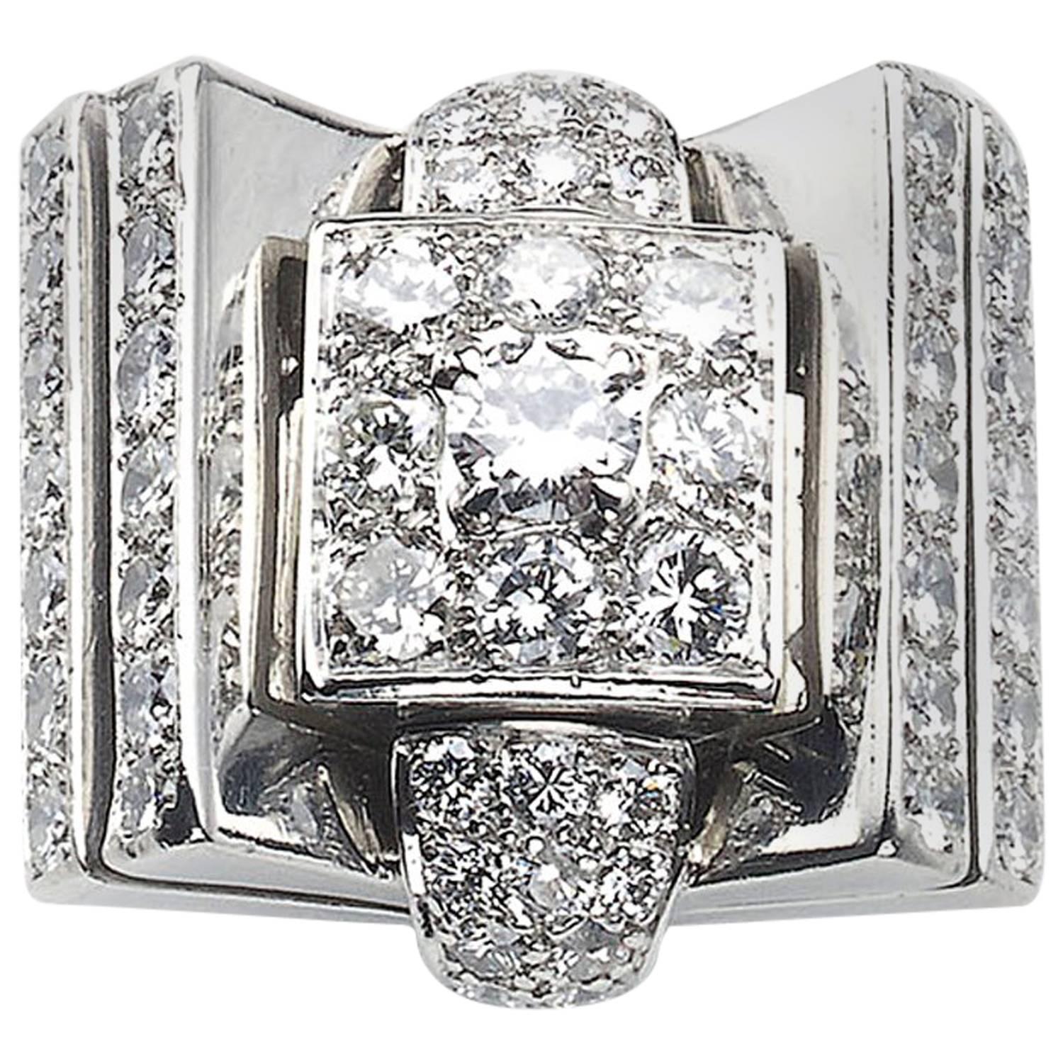 Diamond Platinum Cocktail Ring