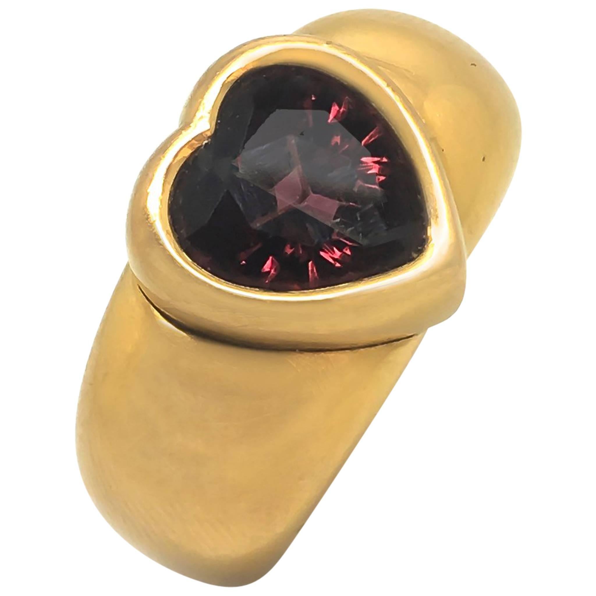 Piaget Garnet Heart Ring For Sale